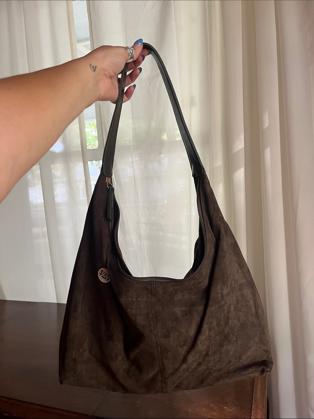 Classic Brown Suede Shoulder Bag